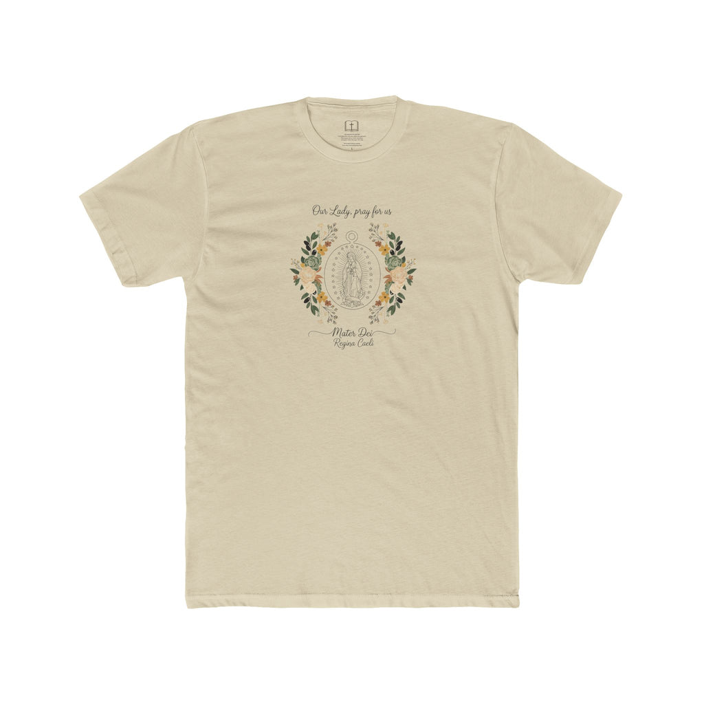 Camiseta con corona floral de Nuestra Señora | Camiseta católica Mater Dei Regina Caeli