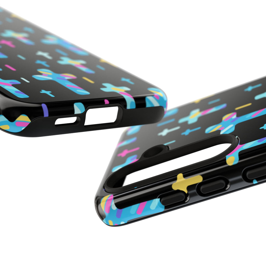Colorful Cross Phone Case, Stylish Tough Case, Christian Phone Accessory, Unique Gift, Trendy Mobile Cover