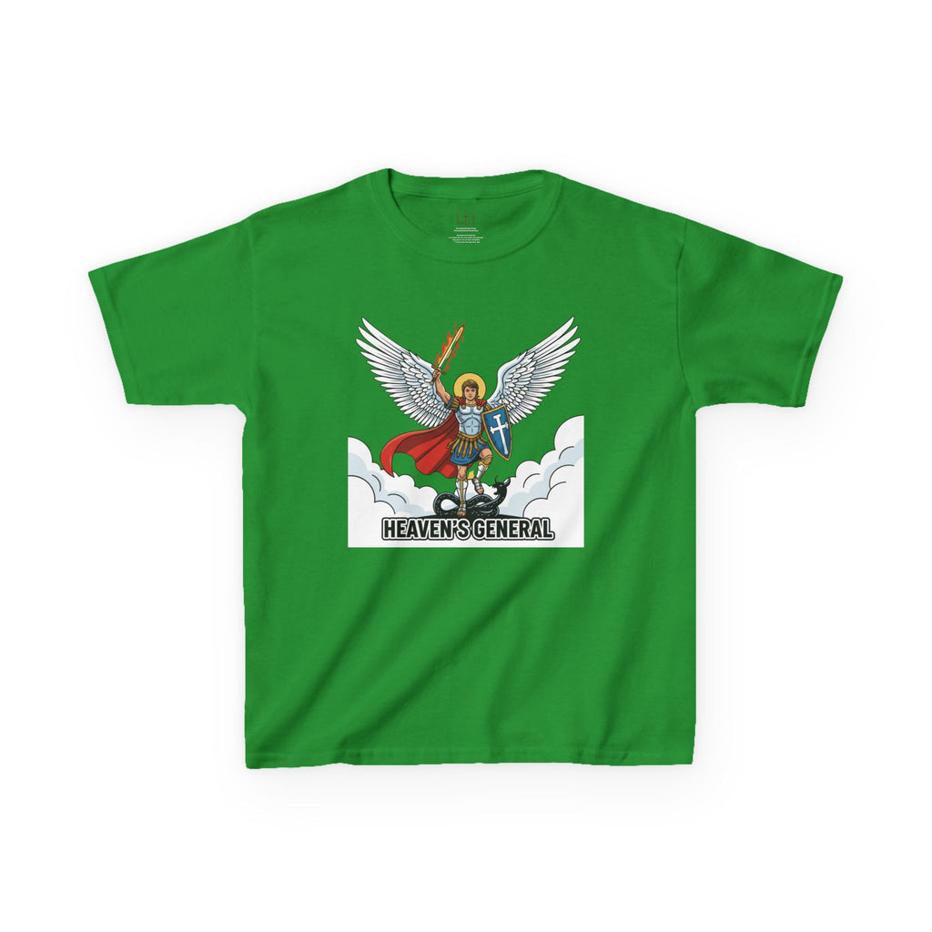 Camiseta infantil de San Miguel Arcángel | Camiseta cristiana Heaven's General para niño