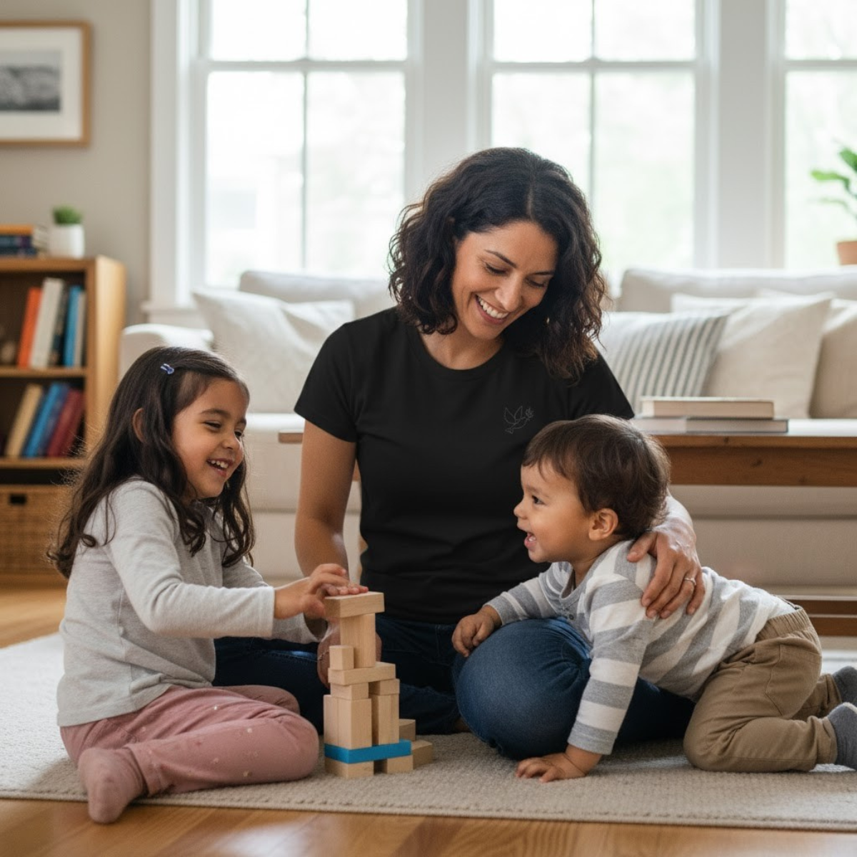 Women’s faith-inspired T-shirt featuring minimalist design — soft cotton Catholic apparel for mothers and women of faith by Everyday Catholic Family.