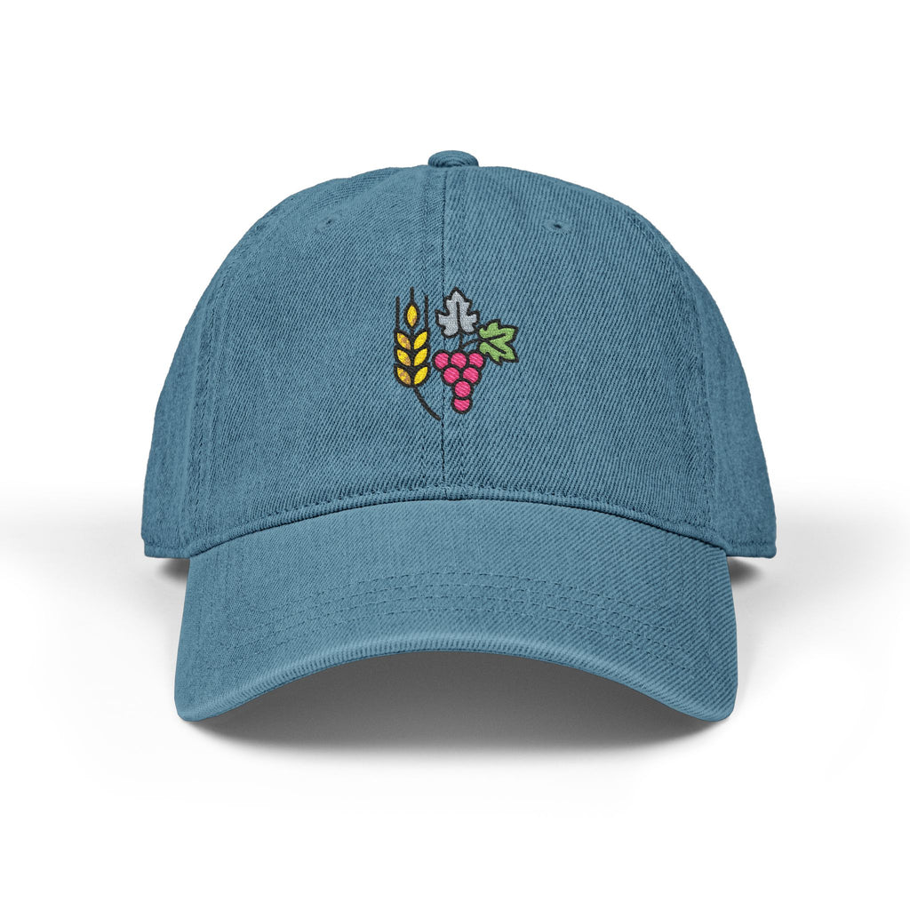 Gorra vaquera con cruz y uvas bordadas: gorra de béisbol inspirada en la fe