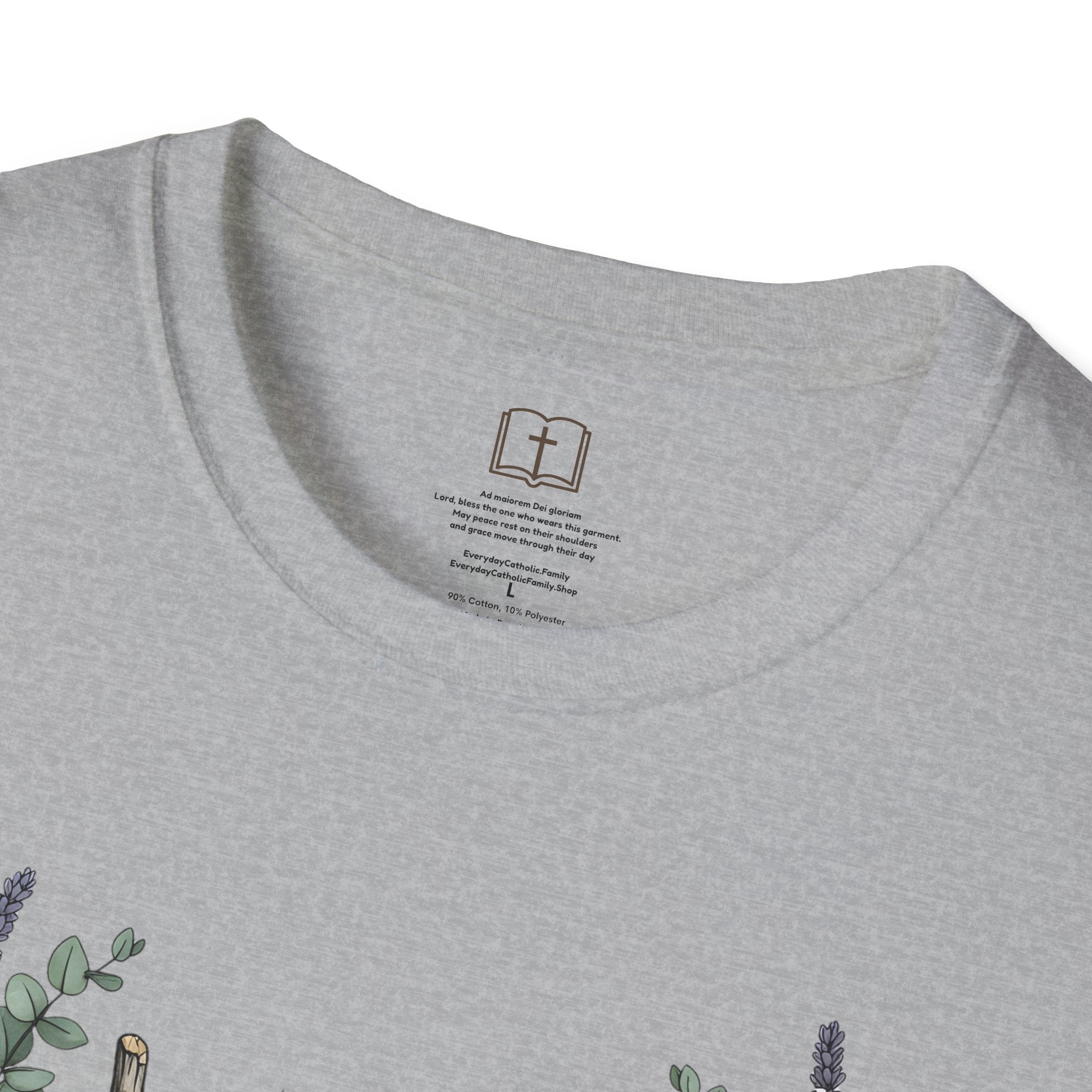 Camiseta cristiana floral con corona de espinas 