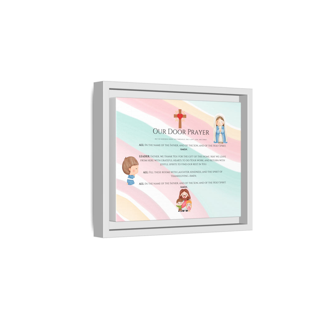 Arte mural familiar alegre “Oración en nuestra puerta”
