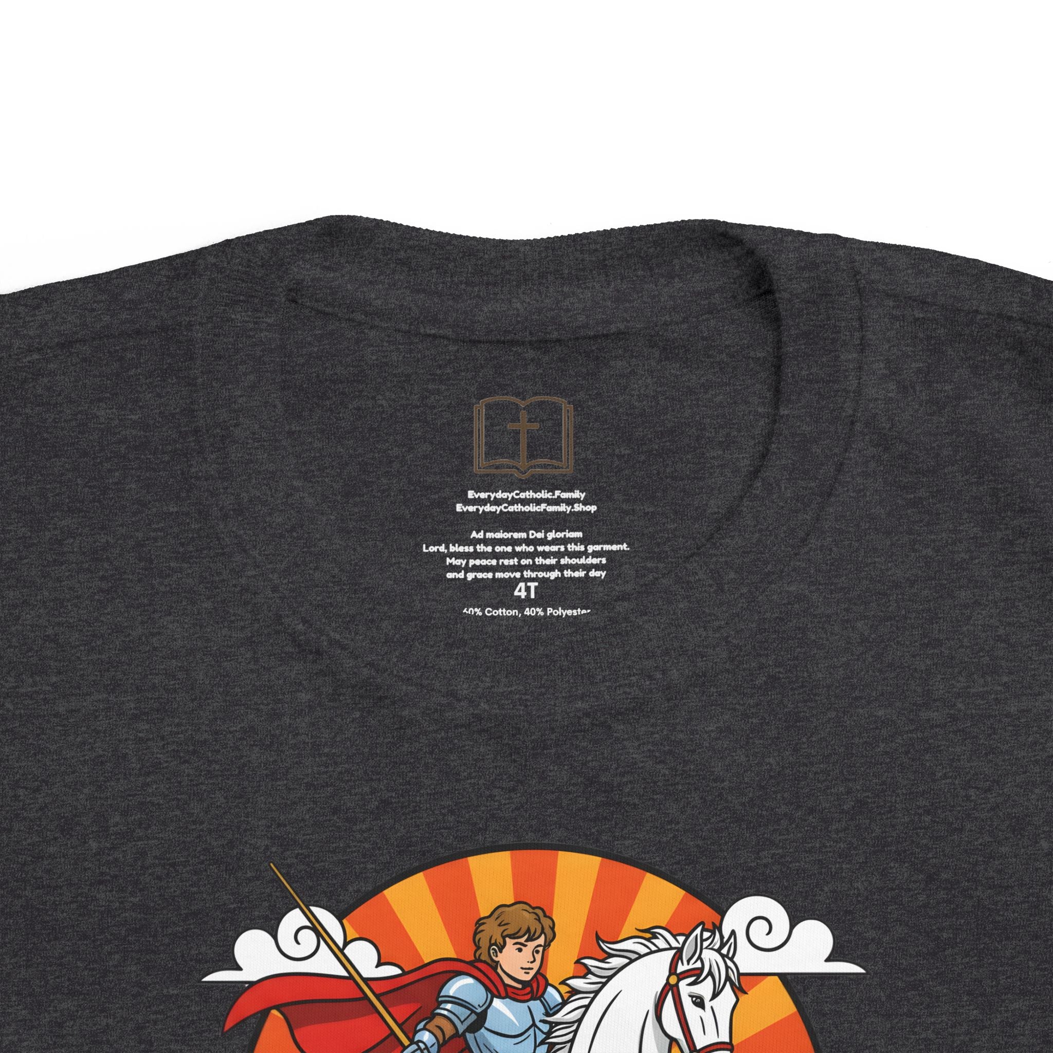 Camiseta infantil de San Jorge Cazador de Dragones | Camiseta de aventura inspirada en la fe para niños
