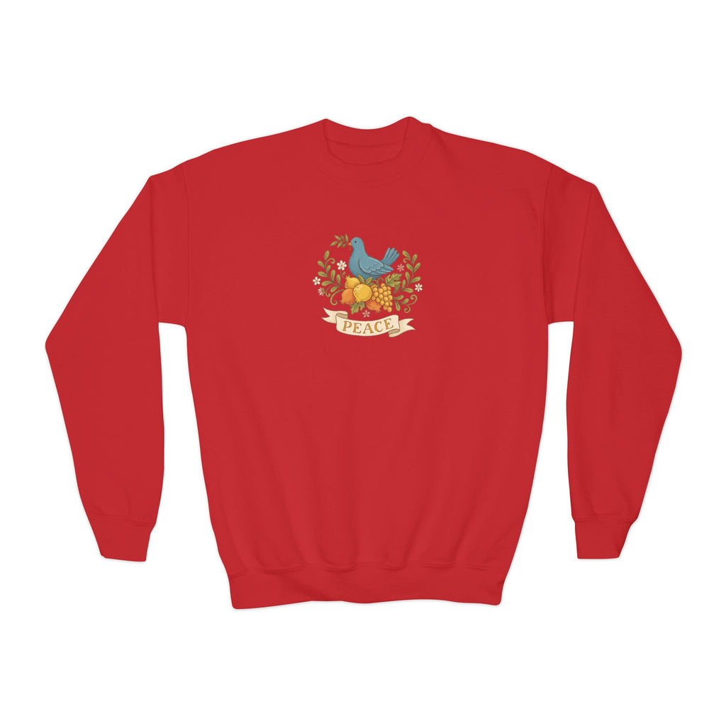 Peaceful Dove 'Peace' Catholic Youth Crewneck Sweatshirt
