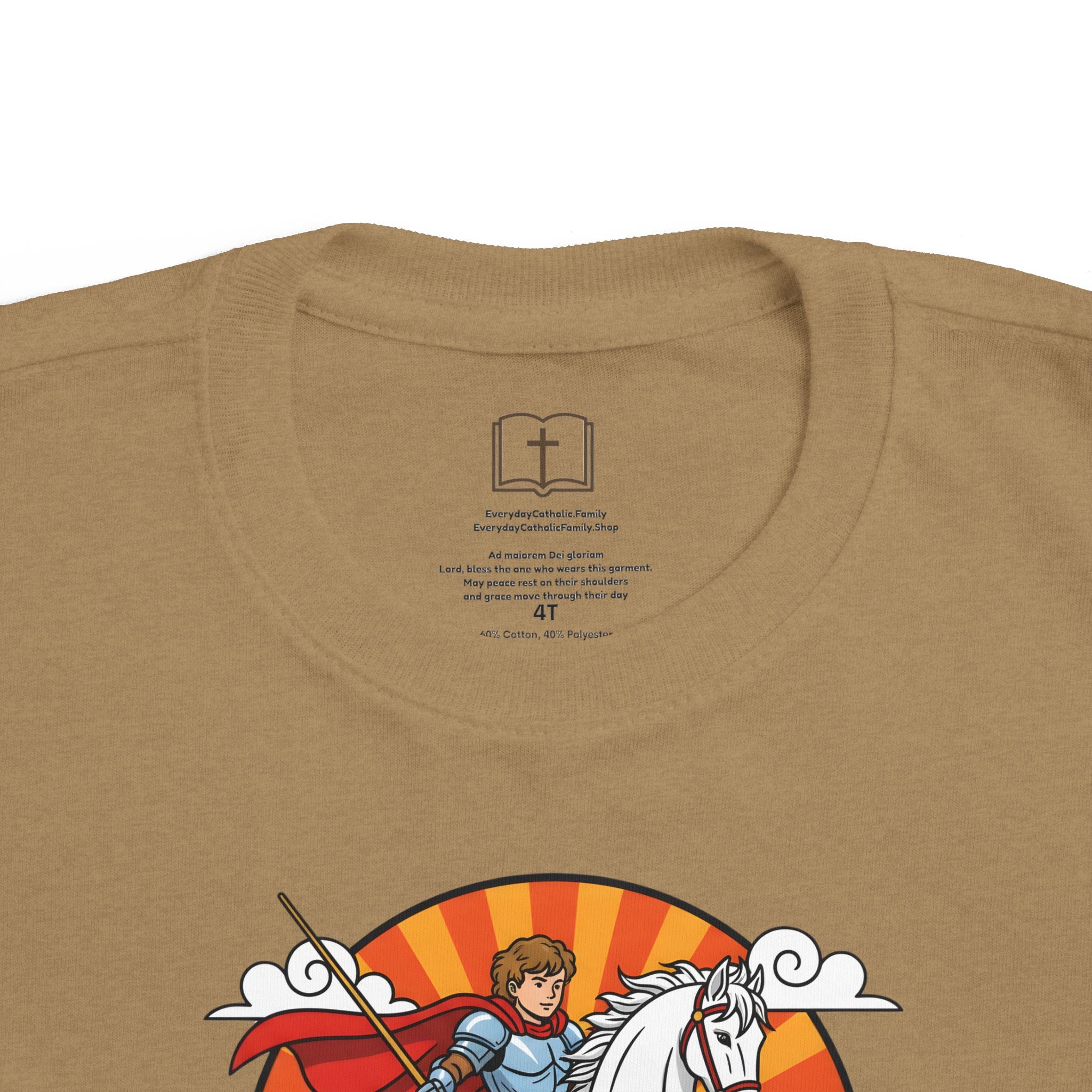 Camiseta infantil de San Jorge Cazador de Dragones | Camiseta de aventura inspirada en la fe para niños