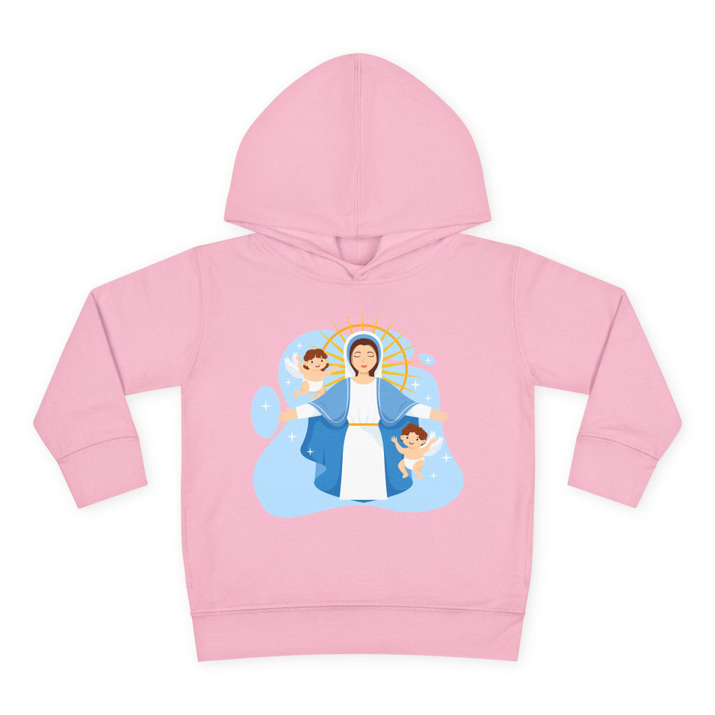 Sudadera con capucha de la Virgen María y los Querubines para niña | Suéter inspirado en la fe para niña | Ropa católica acogedora