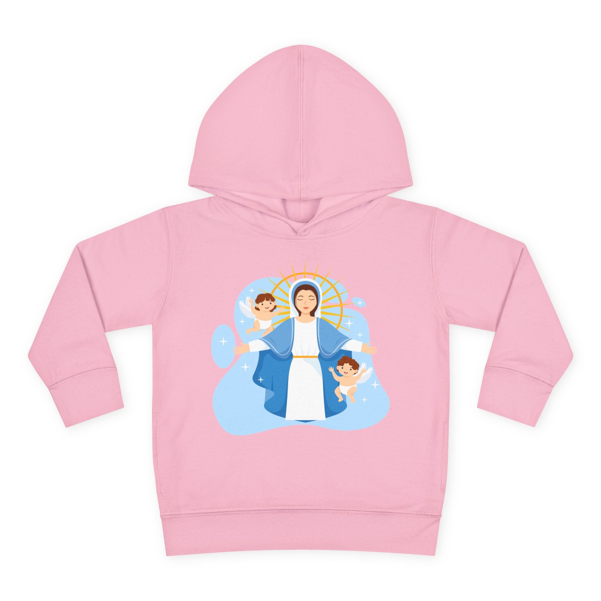 Sudadera con capucha de la Virgen María y los Querubines para niña | Suéter inspirado en la fe para niña | Ropa católica acogedora