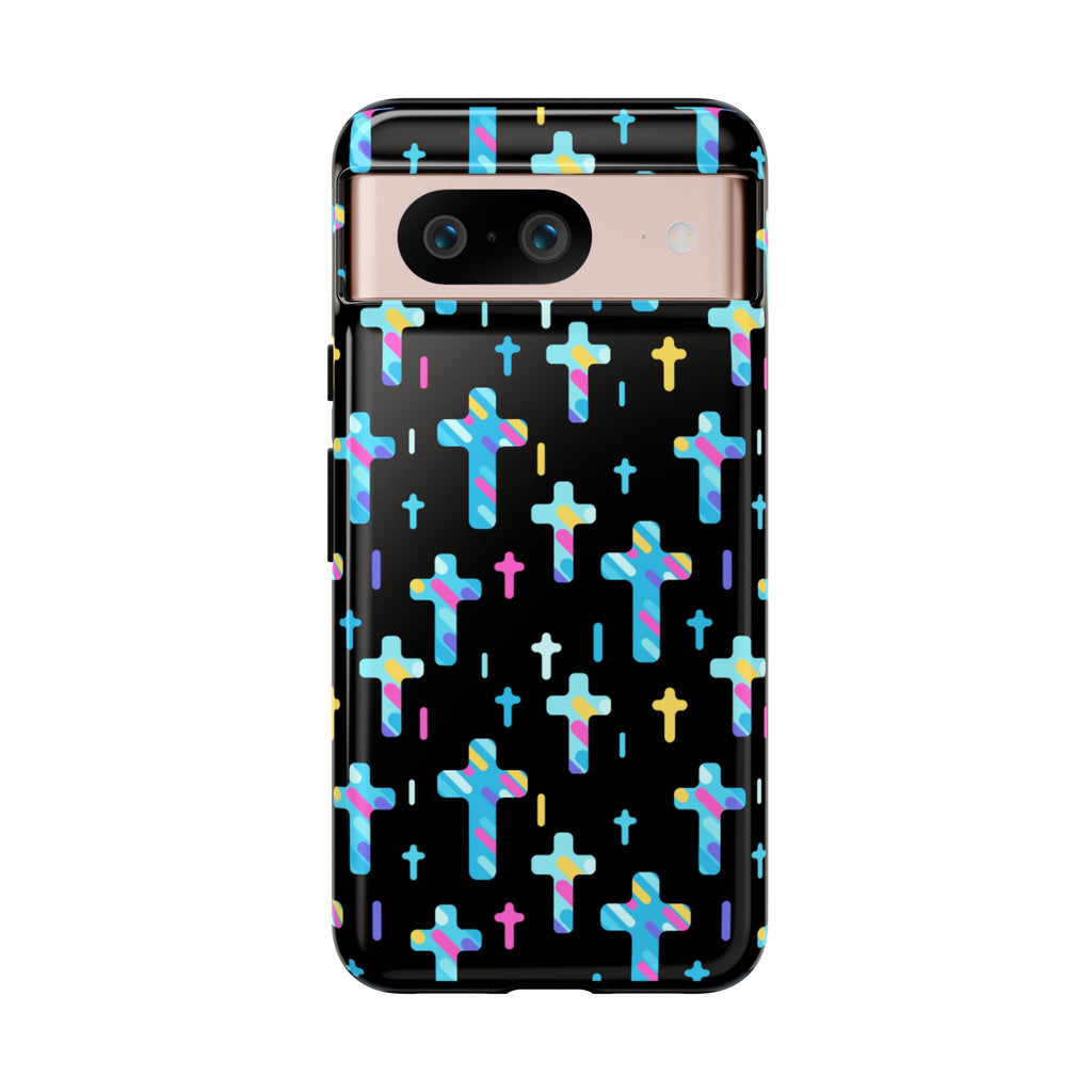 Colorful Cross Google Pixel Phone Case | Faith-Inspired Protection | Christian Gift & Everyday Accessory