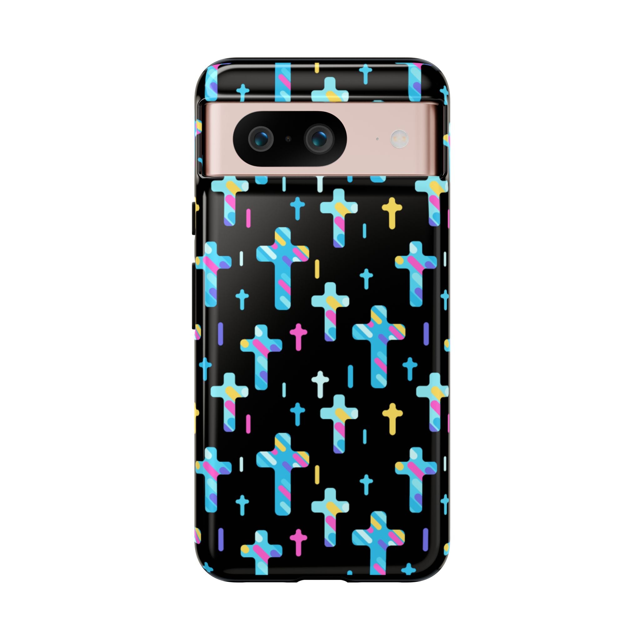 Funda para Google Pixel con cruz colorida | Protección inspirada en la fe | Regalo cristiano y accesorio para el día a día