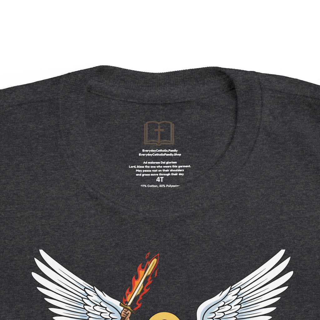 Camiseta de San Miguel Arcángel para niño | Camiseta cristiana Heaven's General para niño