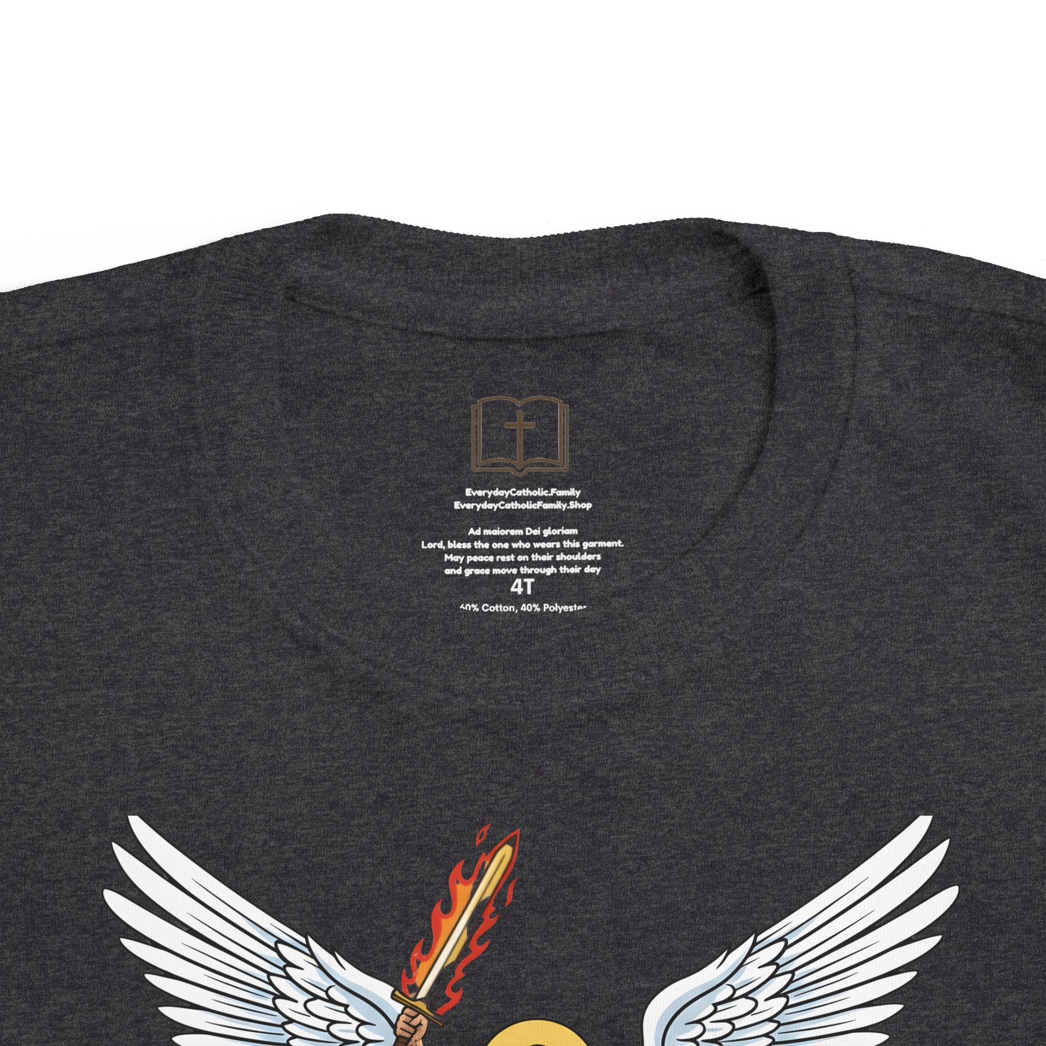 Camiseta de San Miguel Arcángel para niño | Camiseta cristiana Heaven's General para niño