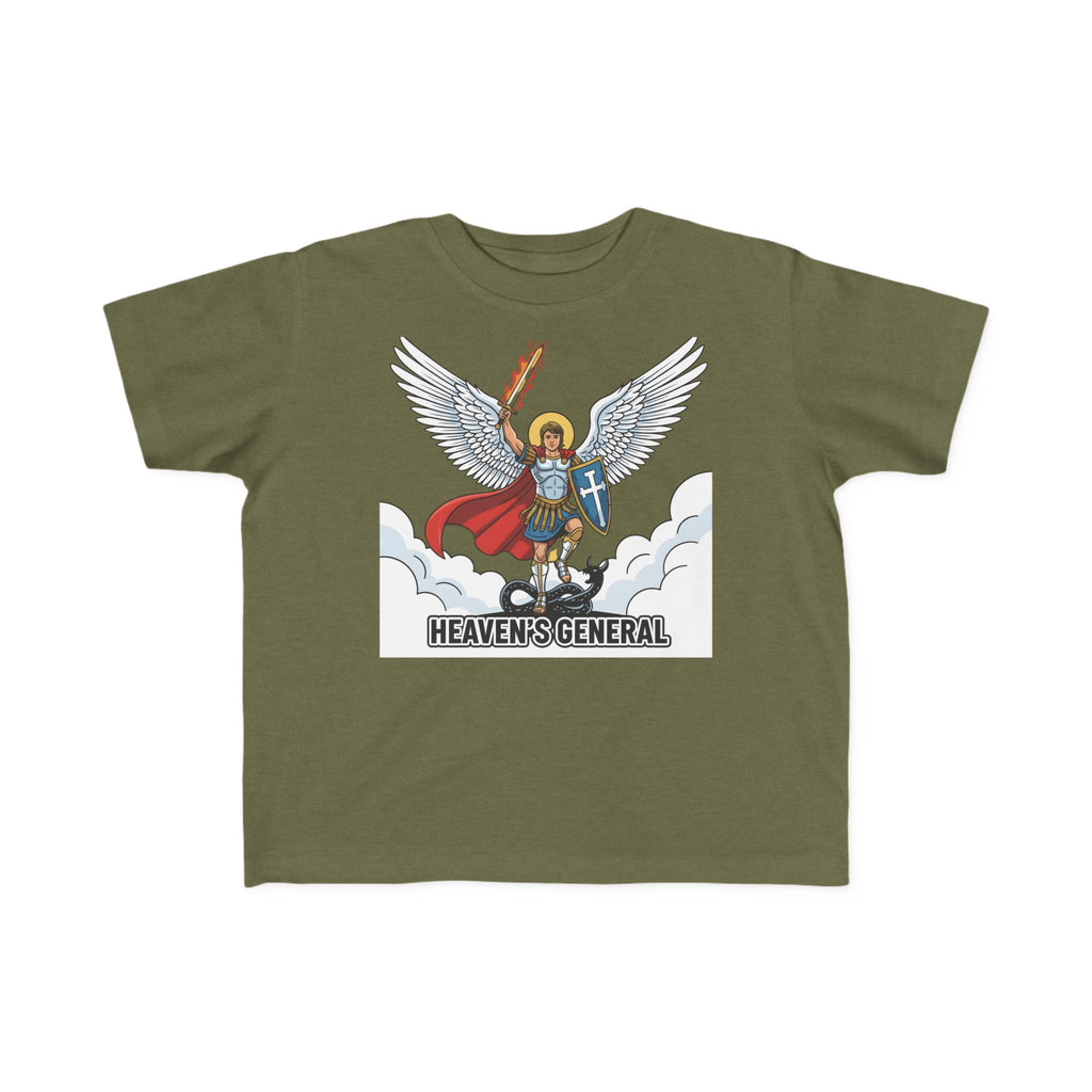 Camiseta de San Miguel Arcángel para niño | Camiseta cristiana Heaven's General para niño
