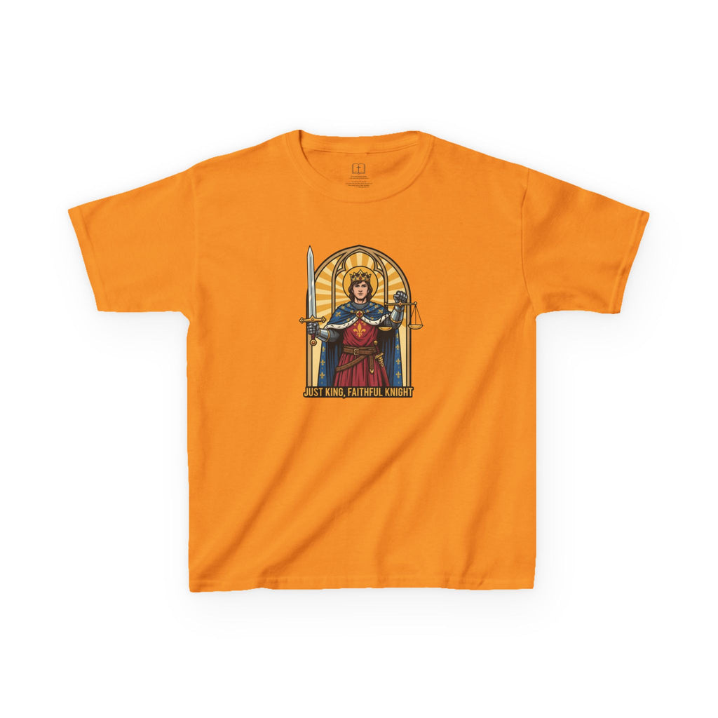 Camiseta infantil de San Luis IX | Camiseta cristiana "Fiel Caballero" para niño
