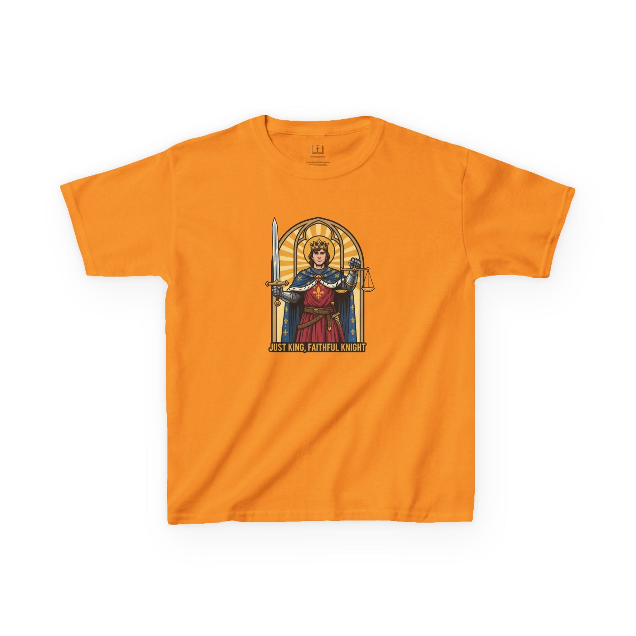 Camiseta infantil de San Luis IX | Camiseta cristiana "Fiel Caballero" para niño