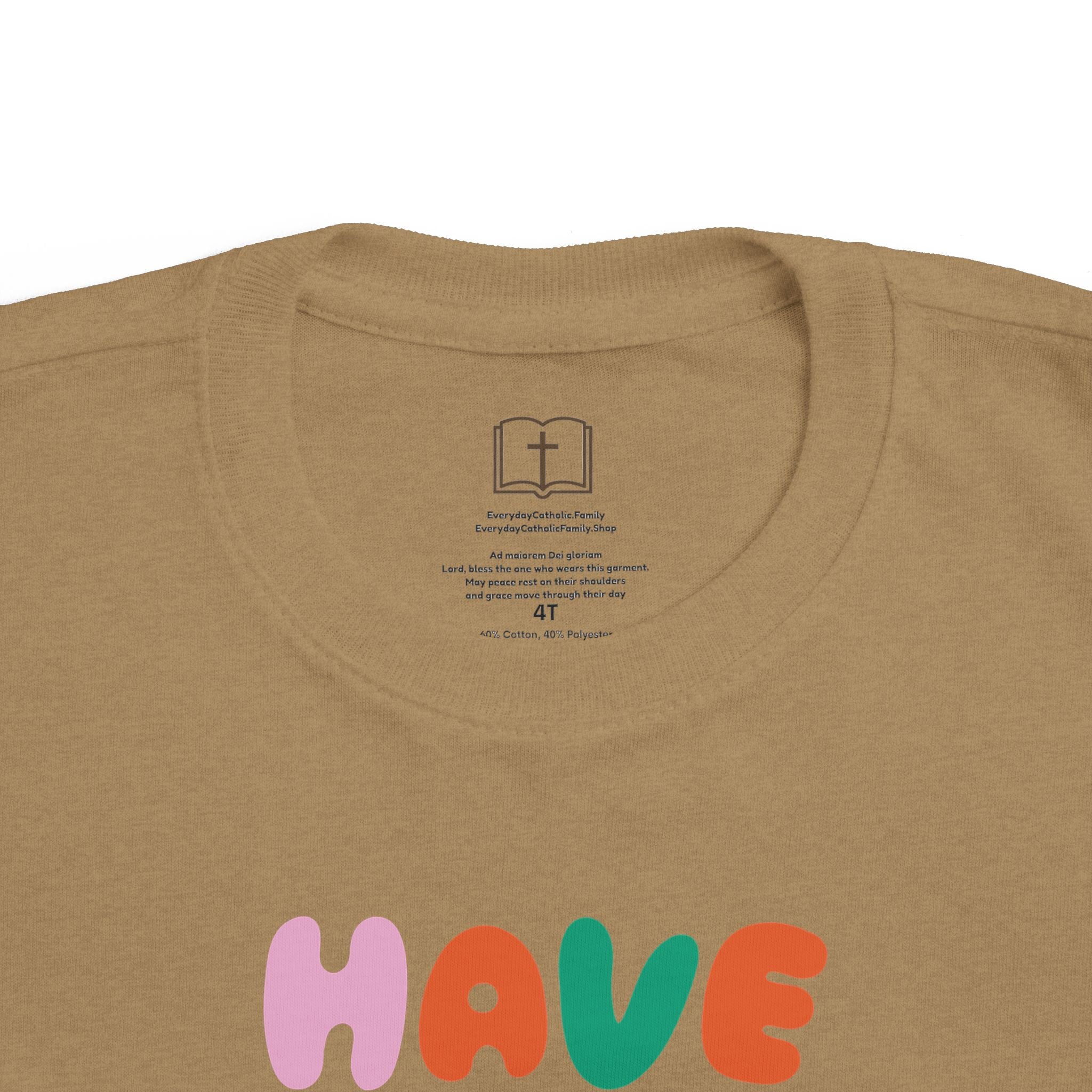 Camiseta "Ten Fe" para niños pequeños | Camiseta cristiana inspiradora para niños y niñas