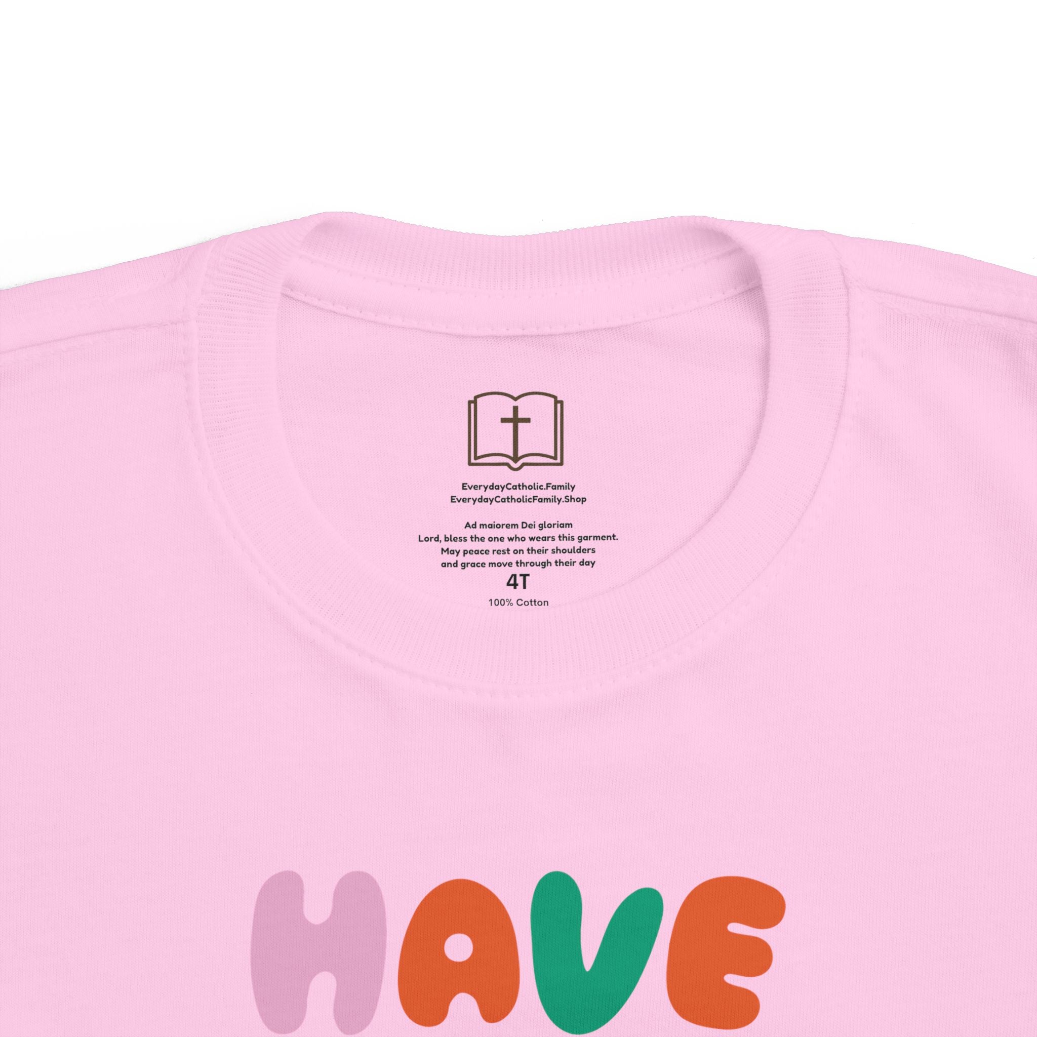 Camiseta "Ten Fe" para niños pequeños | Camiseta cristiana inspiradora para niños y niñas