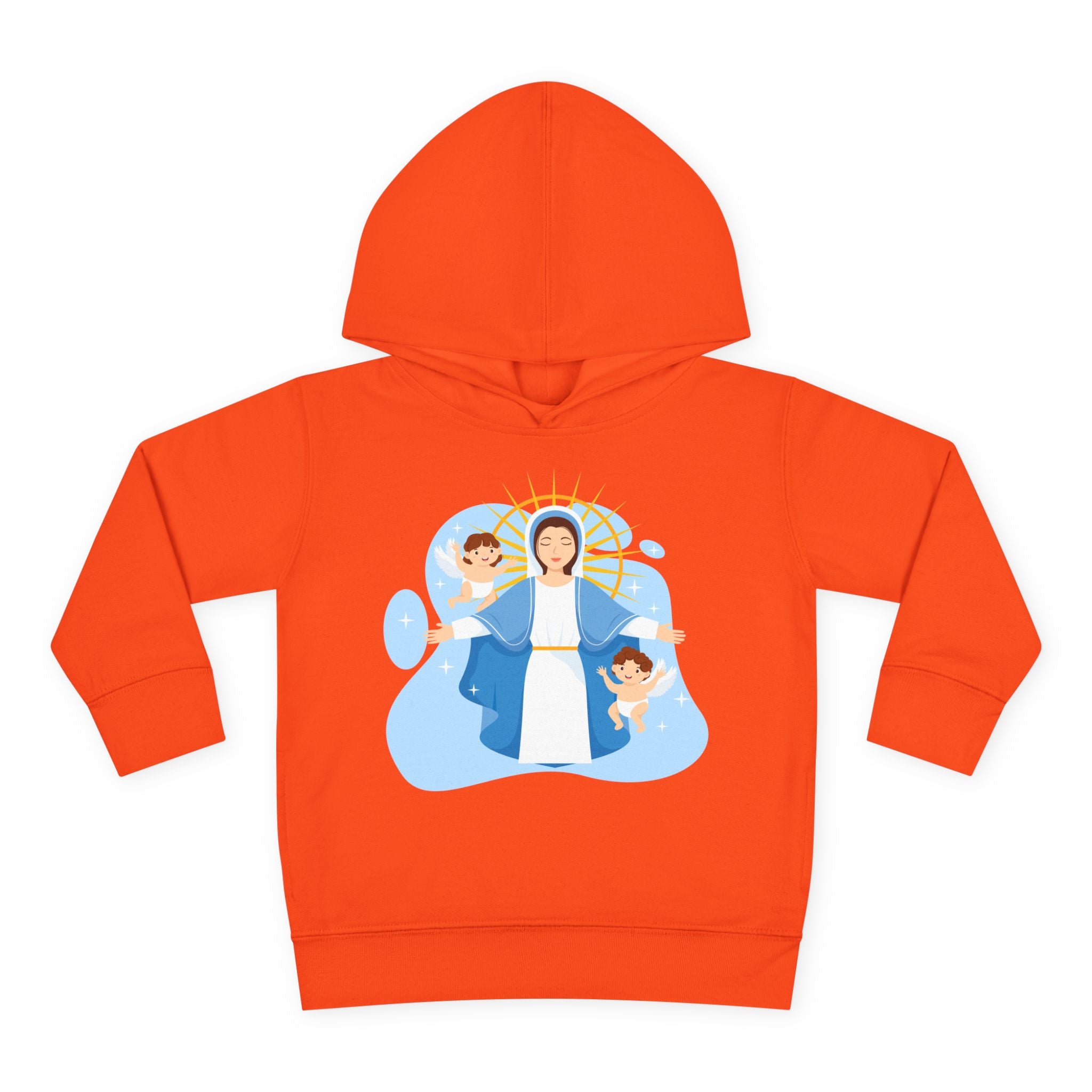 Sudadera con capucha de la Virgen María y los Querubines para niña | Suéter inspirado en la fe para niña | Ropa católica acogedora