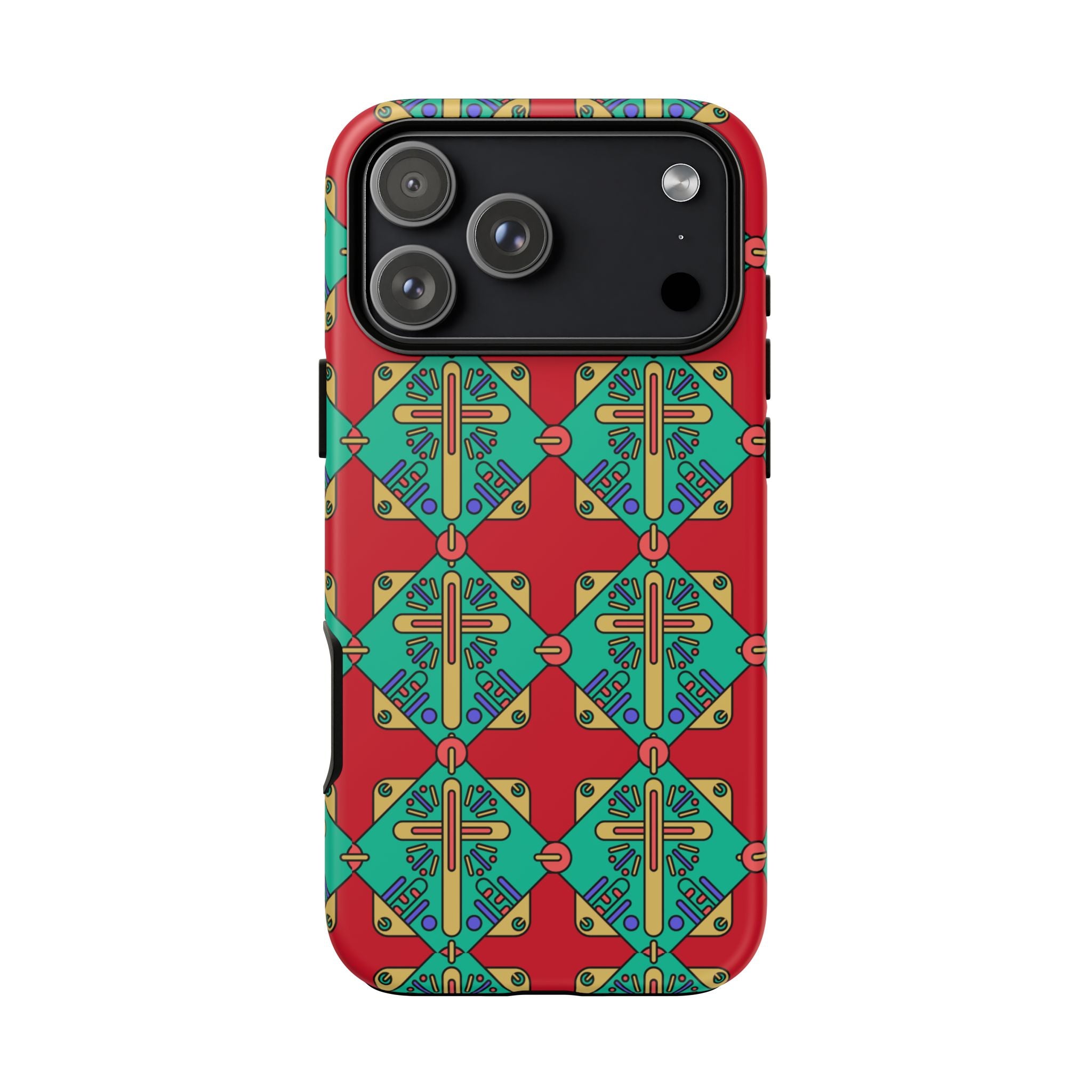Funda resistente y vibrante para iPhone | Protección artística y colorida | Regalo católico único y elegante accesorio para teléfono