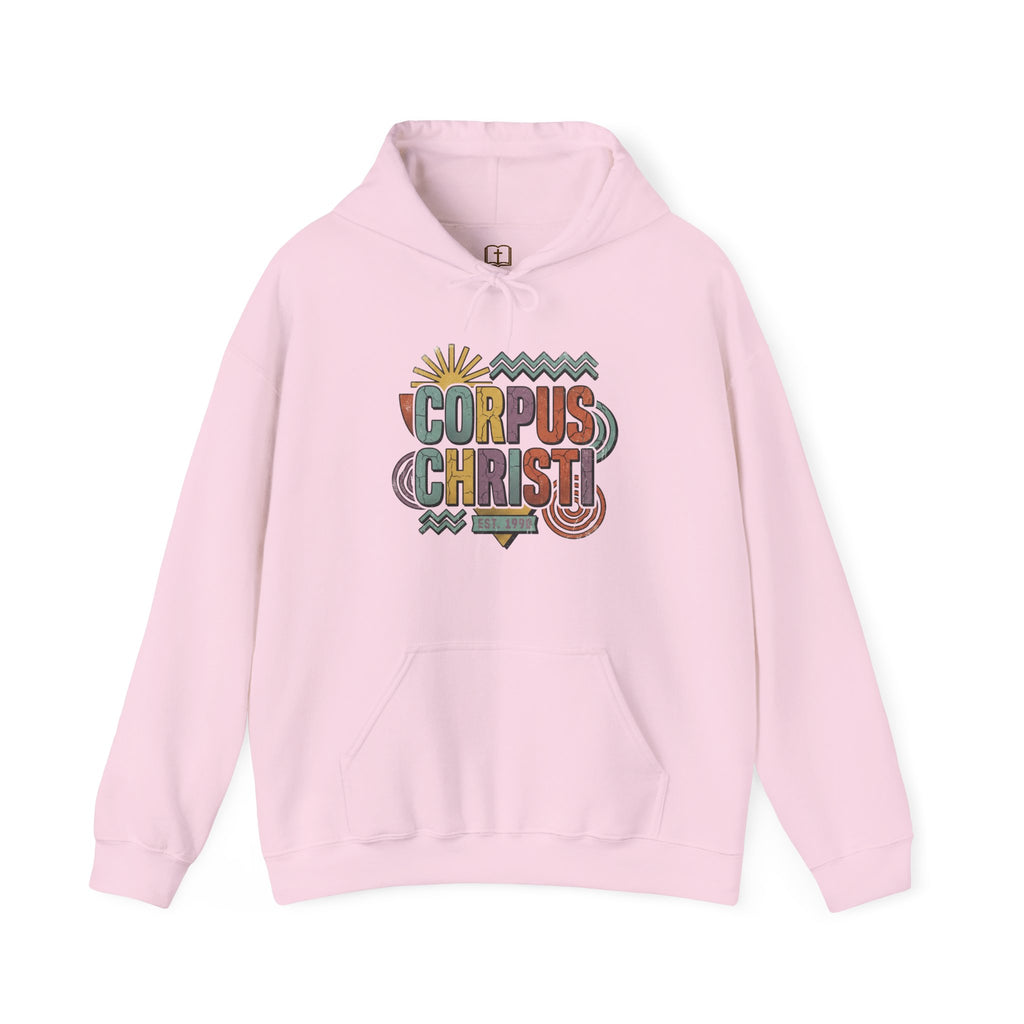Corpus Christi Est. 1999 Retro Hoodie | Catholic Coastal Comfort