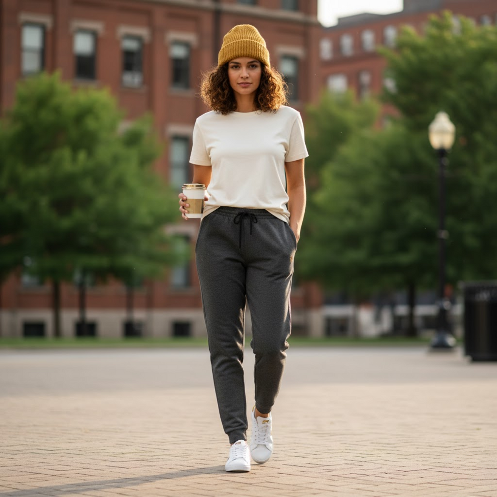 Pantalones deportivos con bordado de María | Pantalones de descanso para mujer inspirados en la fe | Ropa católica | Ropa cómoda para el día a día