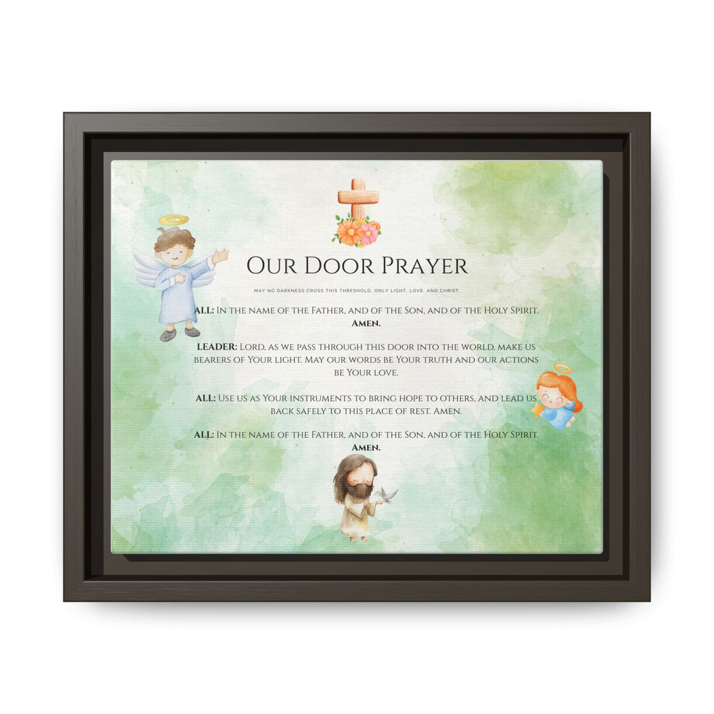 Arte mural de ángel y luz “Oración de nuestra puerta”