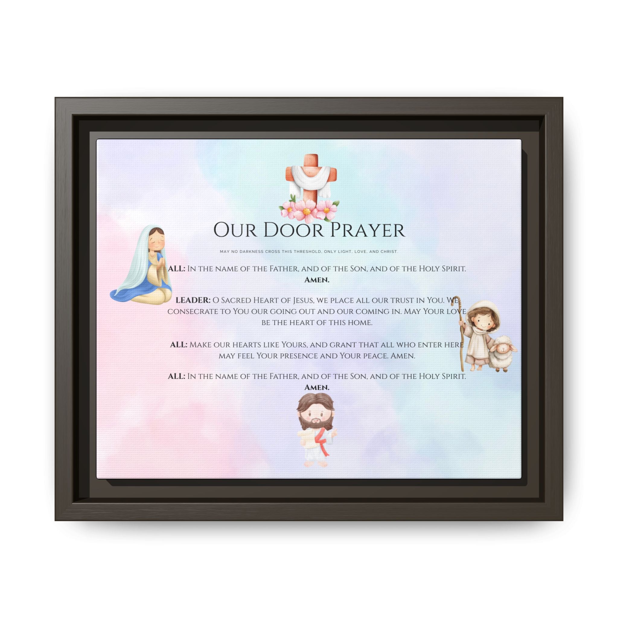 Oración de nuestra puerta” Arte mural familiar del Sagrado Corazón