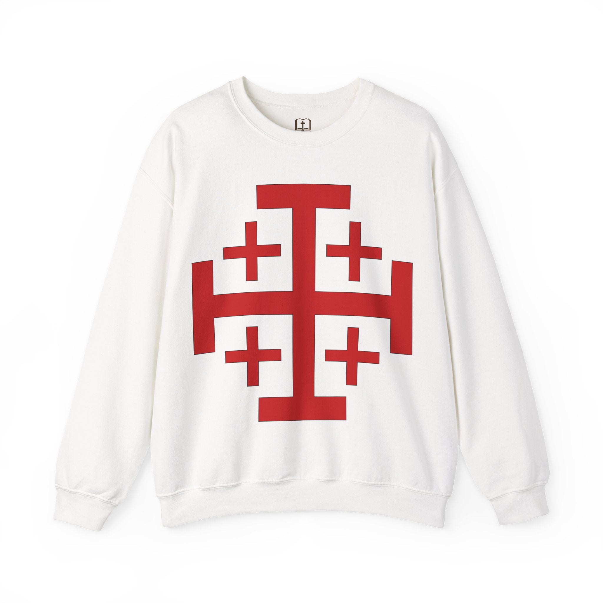 Sudadera con la cruz de Jerusalén para hombre - Sudadera con fe católica audaz