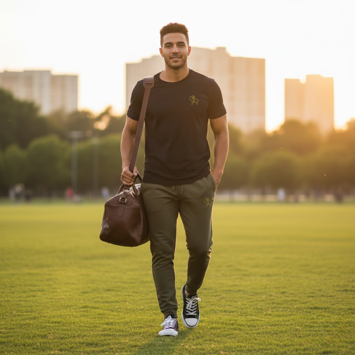 Pantalones deportivos de polar Faith Crusader | Joggers bordados para hombre católico | Ropa cómoda y acogedora para el día a día