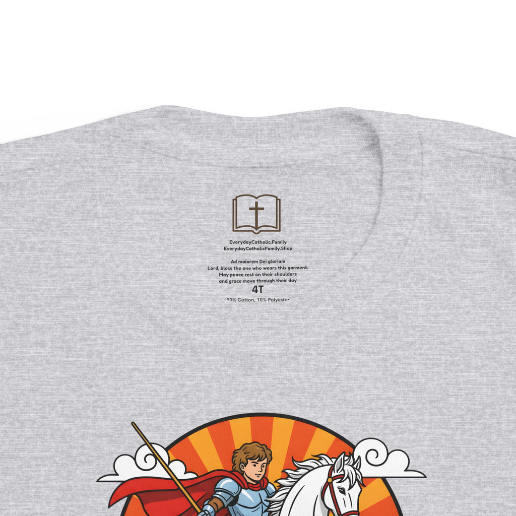 Camiseta infantil de San Jorge Cazador de Dragones | Camiseta de aventura inspirada en la fe para niños