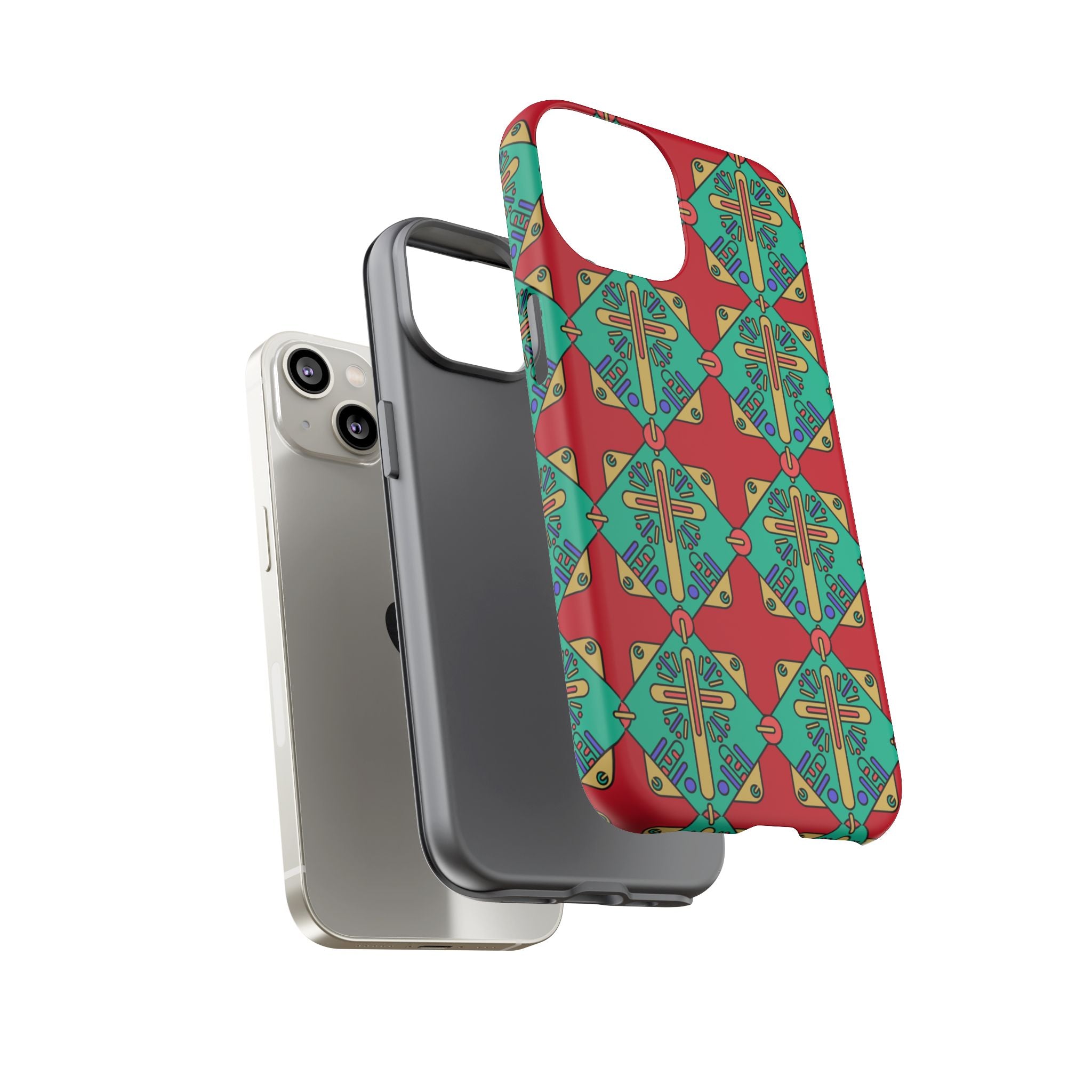 Funda resistente y vibrante para iPhone | Protección artística y colorida | Regalo católico único y elegante accesorio para teléfono