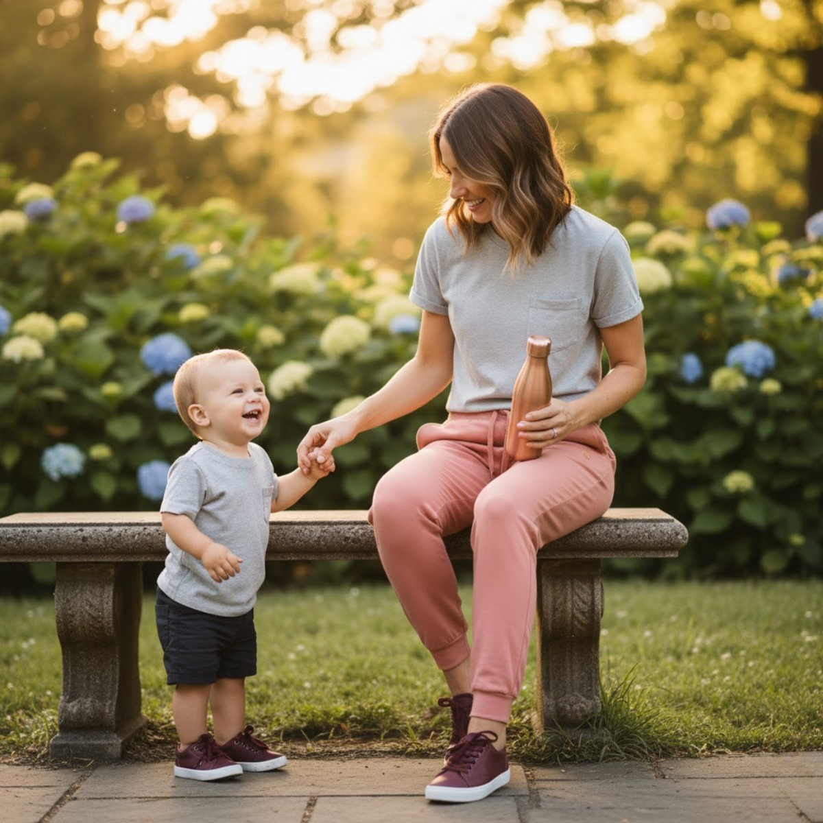 Pantalones deportivos de polar bordados Mariam | Ropa de estar por casa con inspiración religiosa para mujer | Ropa católica acogedora | Regalo para mamás e hijas