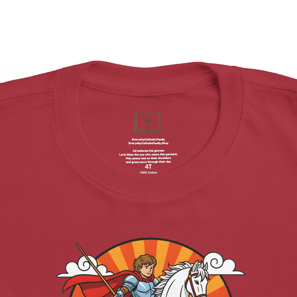 Camiseta infantil de San Jorge Cazador de Dragones | Camiseta de aventura inspirada en la fe para niños
