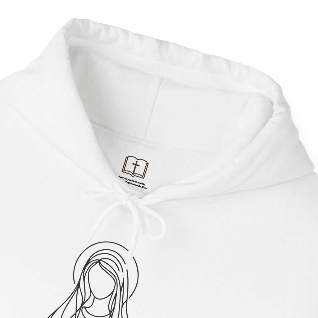 Sudadera con capucha mariana Lucas 1:28 | Sudadera de fe para mujer «Salve, llena eres de gracia»