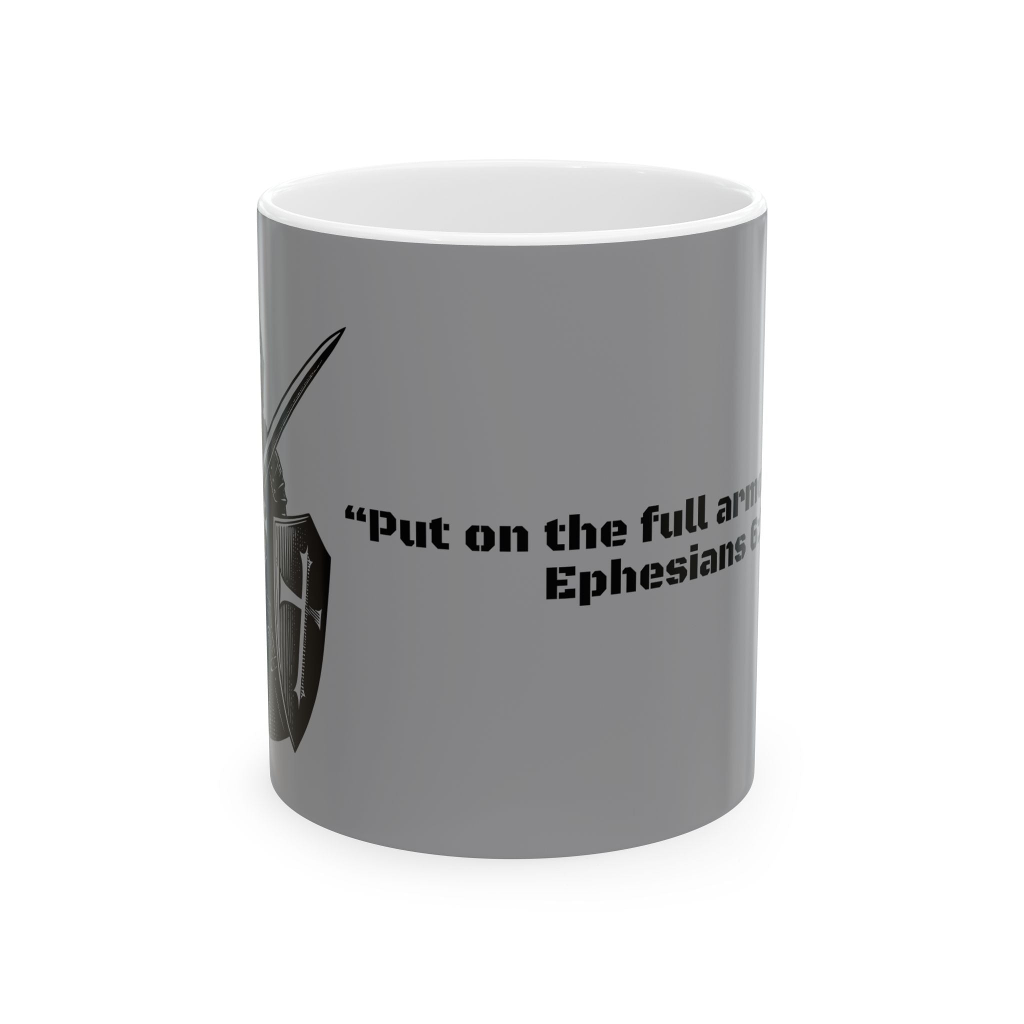 Taza Efesios 6:11 – Edición Armadura de Dios | Taza Guerrero Cristiano para Hombre