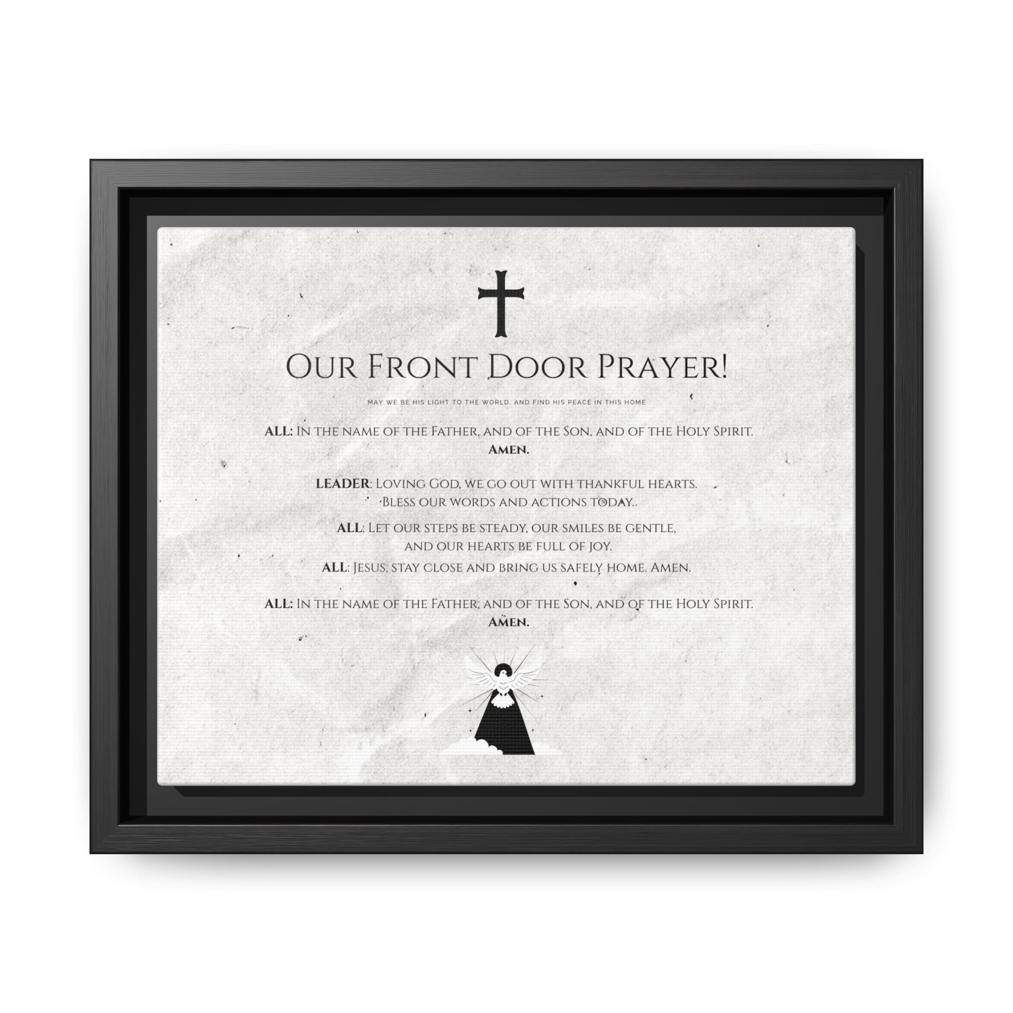 Lienzo mate enmarcado – “Oración desde la puerta de entrada”