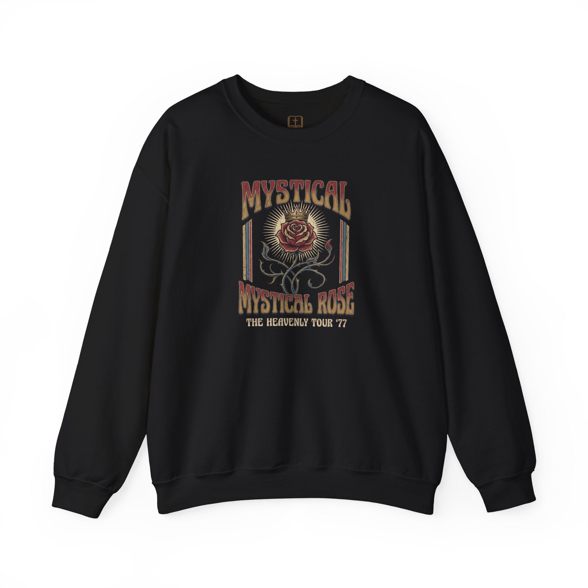 Mystical Rose Vintage Crewneck Sweatshirt | Catholic-Inspired Comfort
