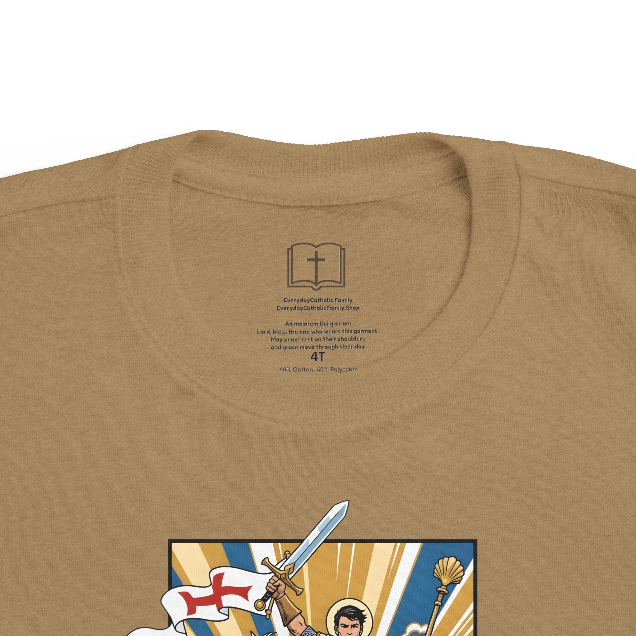 Camiseta infantil de Santiago el Mayor | Camiseta de aventura de Faith's Crusader