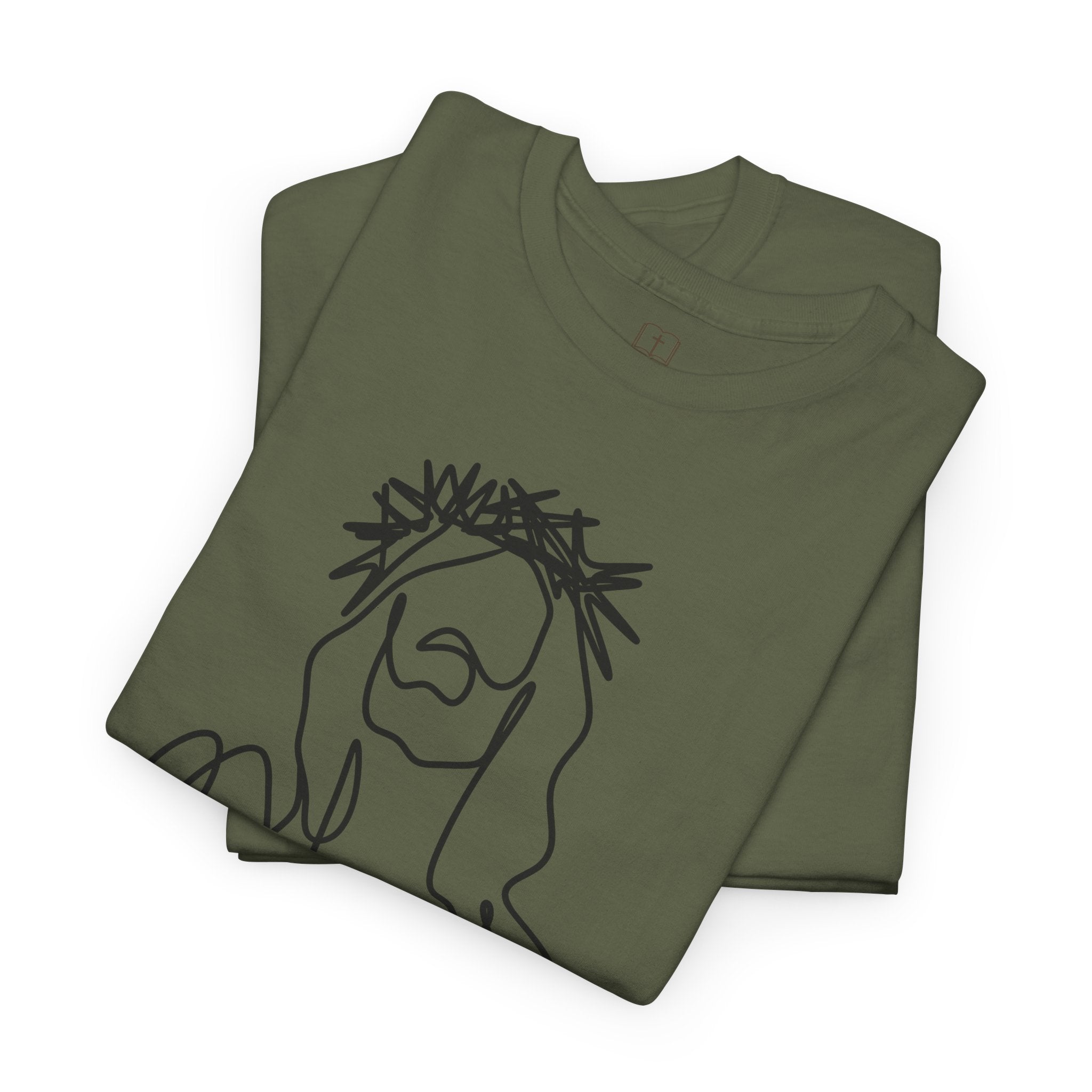 Camiseta para mujer con dibujo artístico de Jesús | Camiseta minimalista de fe | Ropa cristiana