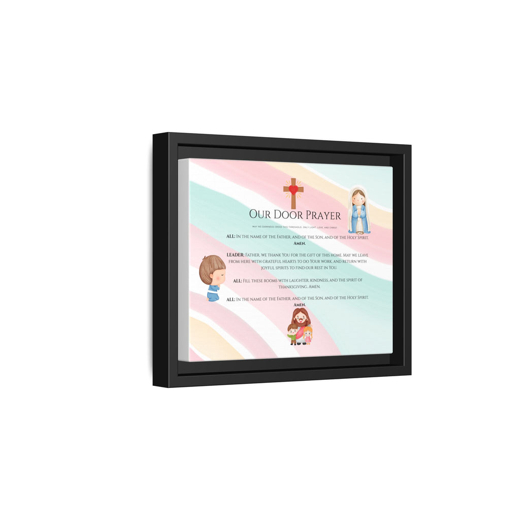 Arte mural familiar alegre “Oración en nuestra puerta”