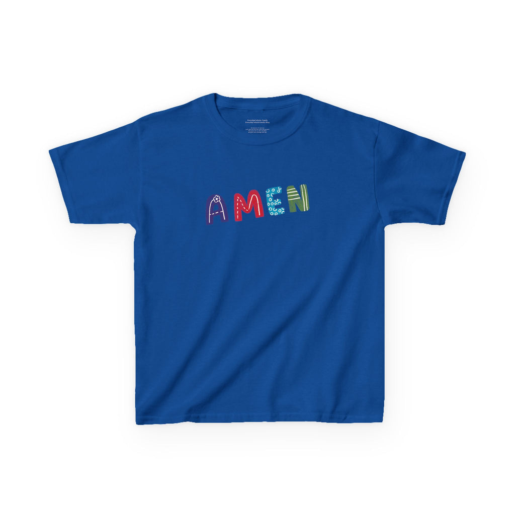 Camiseta infantil Amén | Camiseta de fe cristiana para niños y niñas | Ropa católica para toda la vida