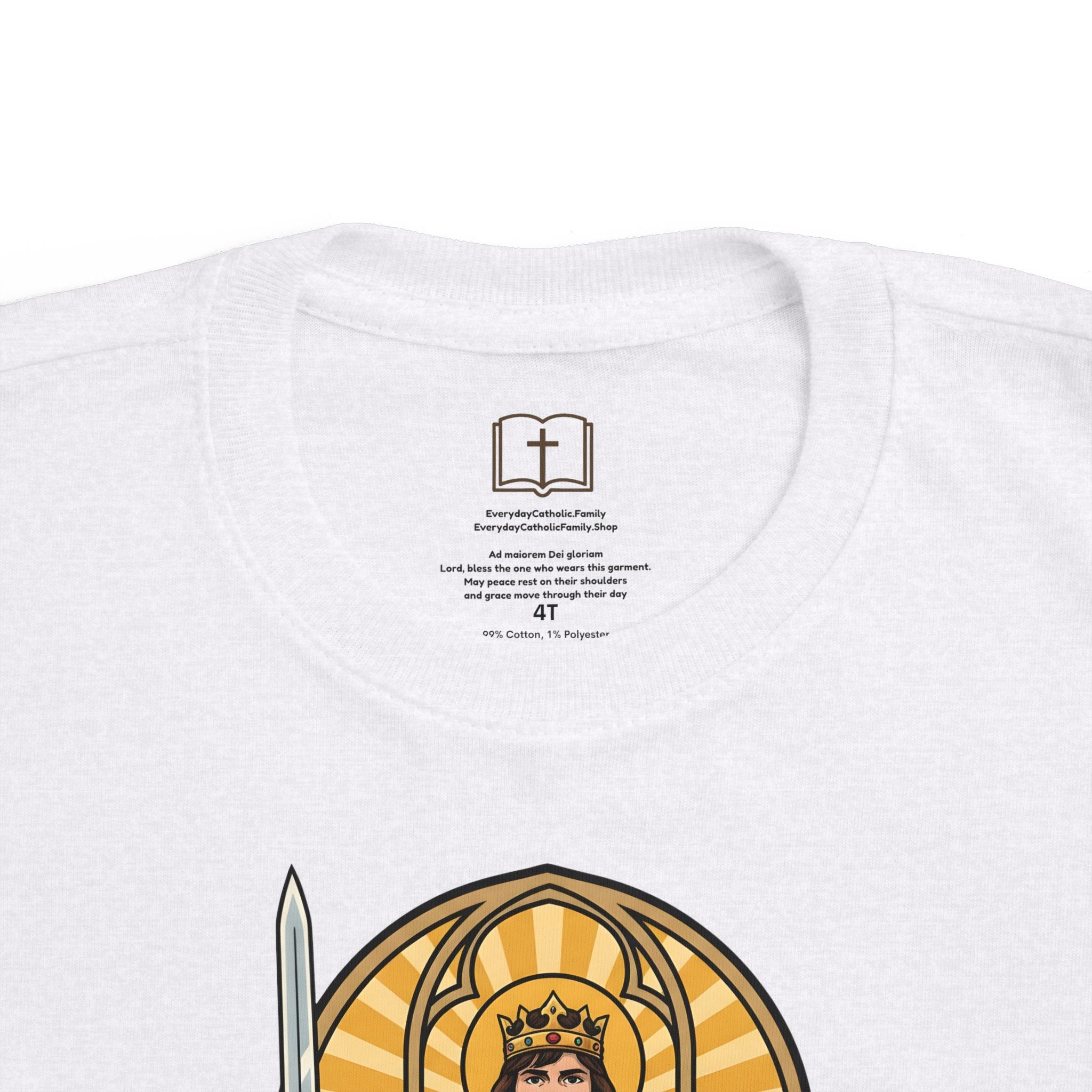 Camiseta de San Luis IX para niño | Camiseta cristiana "Fiel Caballero" para niño