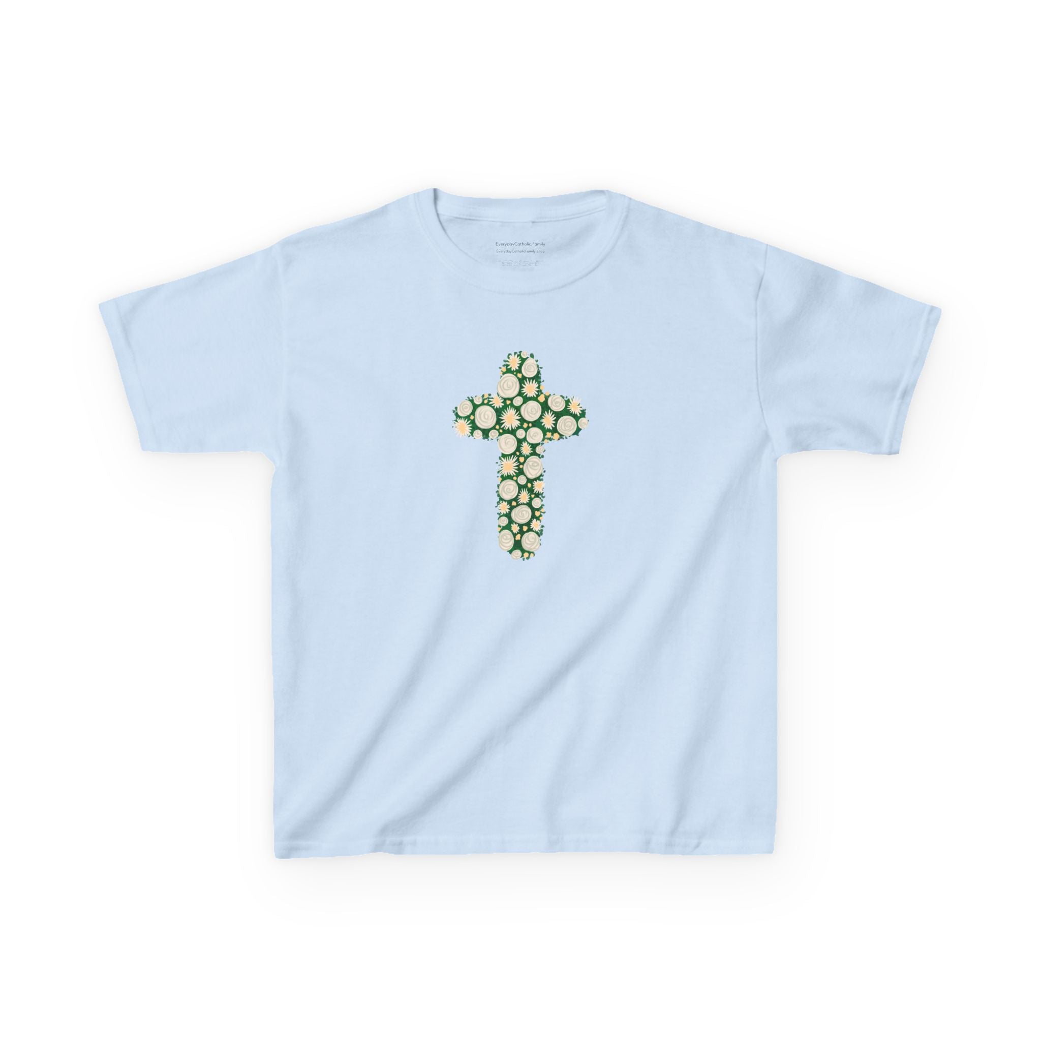 Camiseta infantil con cruz | Camiseta cristiana inspirada en la fe para niñas