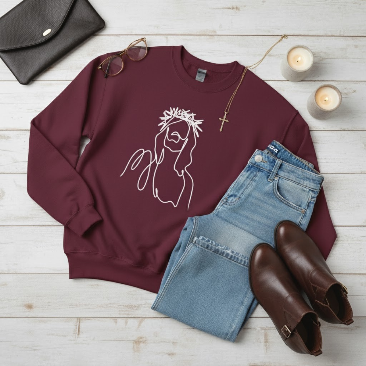 Crown of Mercy Crewneck Sweatshirt | Women’s Faith-Inspired Pullover