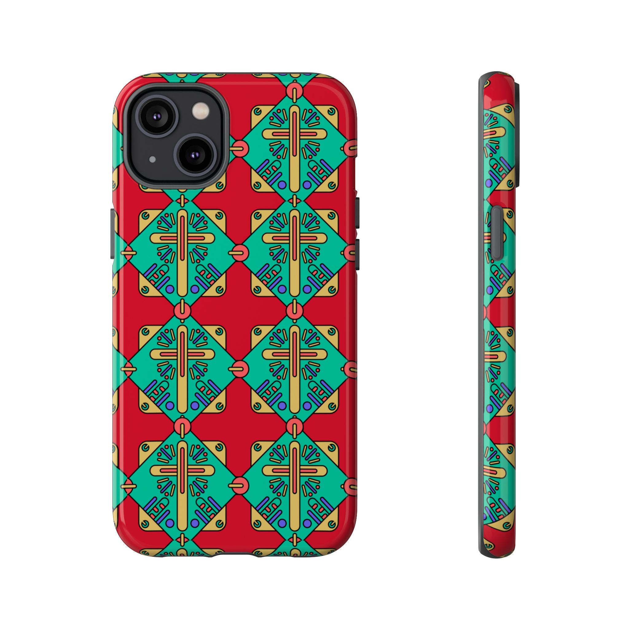 Funda resistente y vibrante para iPhone | Protección artística y colorida | Regalo católico único y elegante accesorio para teléfono