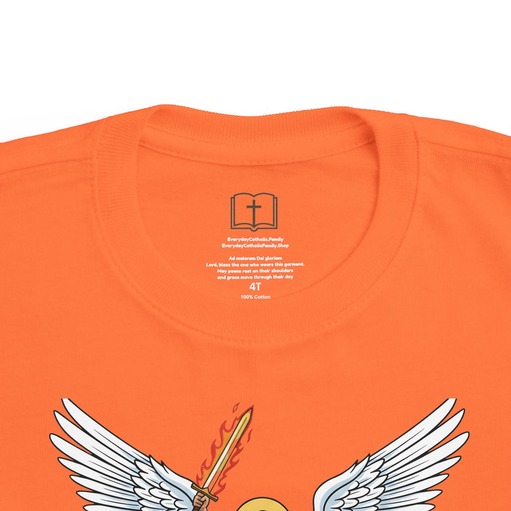 Camiseta de San Miguel Arcángel para niño | Camiseta cristiana Heaven's General para niño