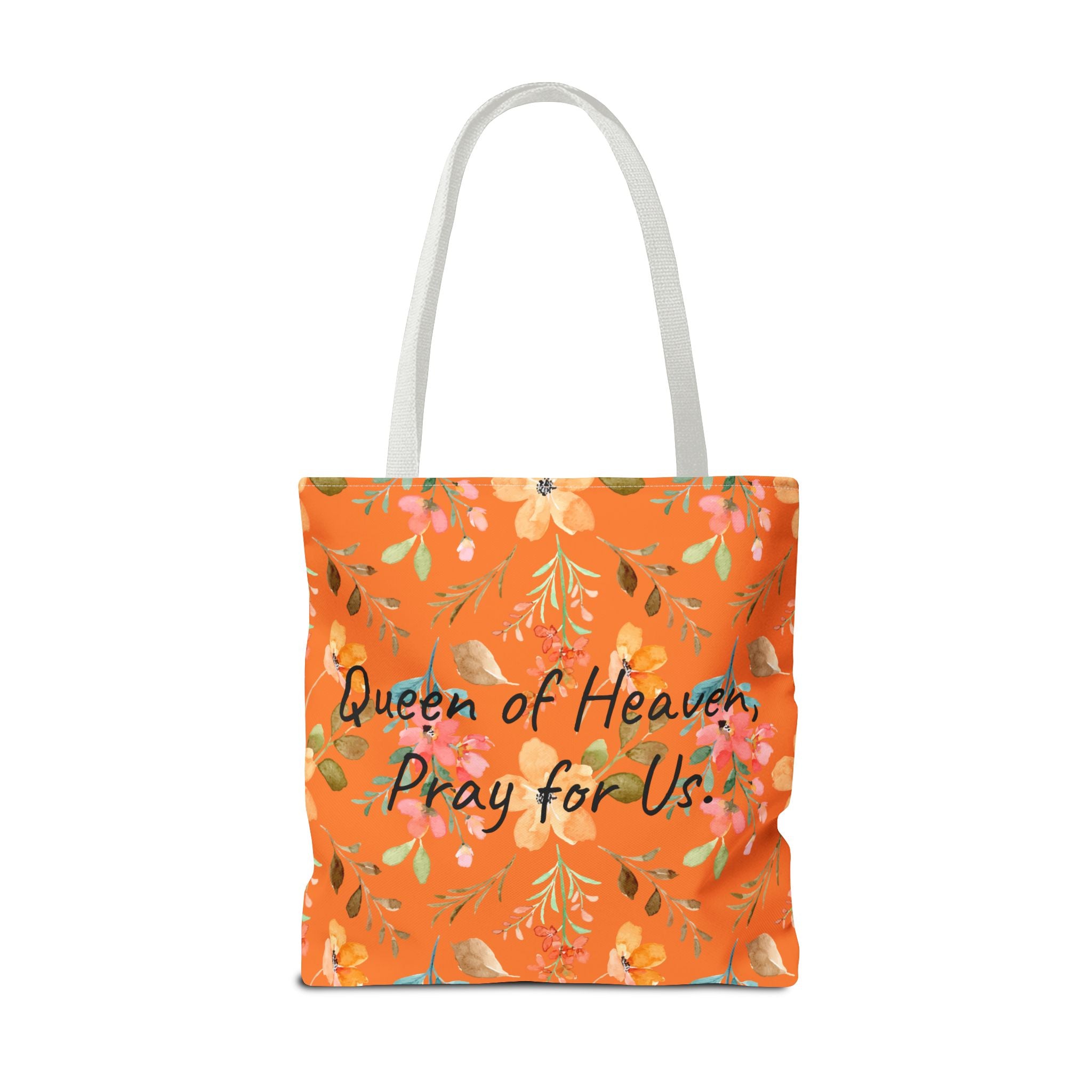 Bolso Tote Reina del Cielo – Diseño Floral Mariano | Bolso Tote Fe Católica para Mujer