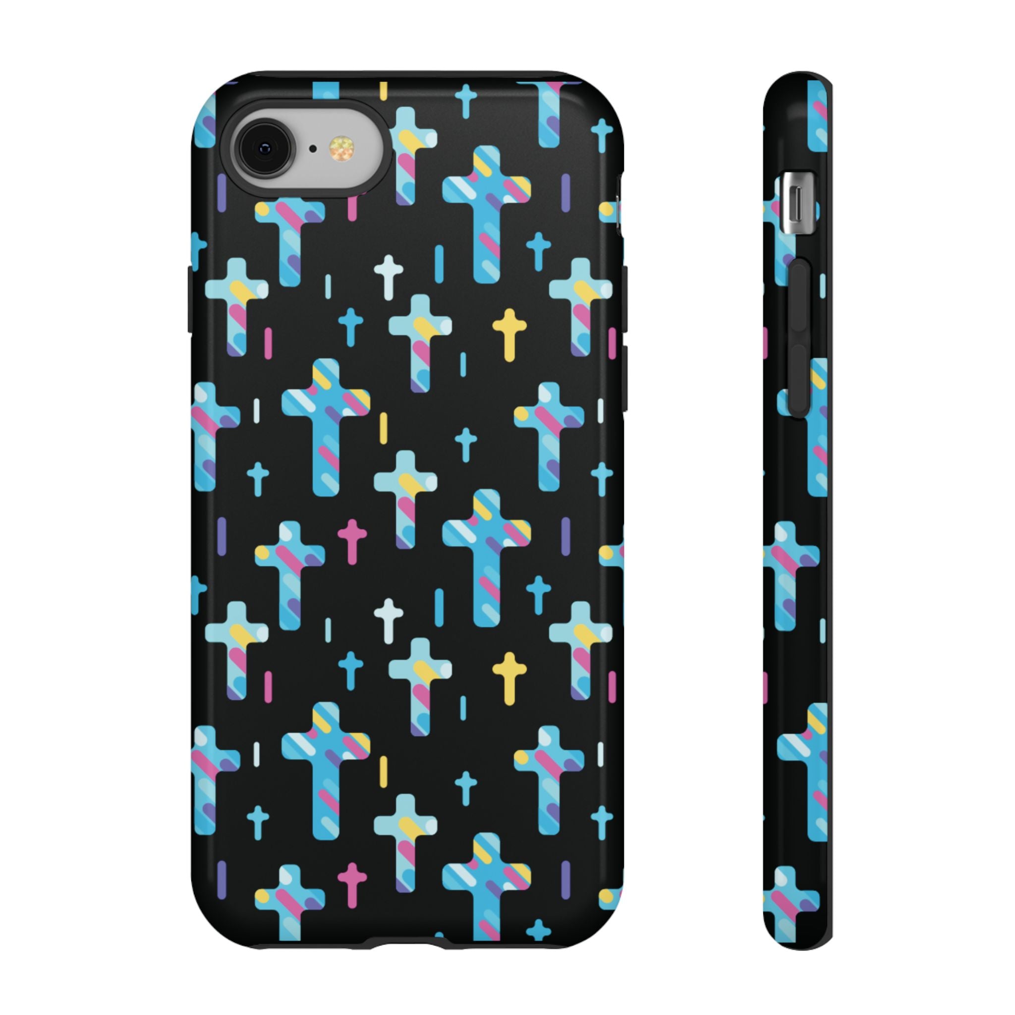 Funda para teléfono con cruz colorida | Protección inspirada en la fe para iPhone | Regalo católico y accesorio para el día a día