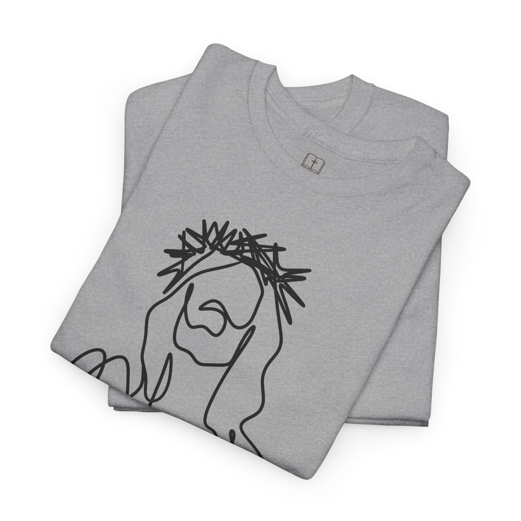 Camiseta para mujer con dibujo artístico de Jesús | Camiseta minimalista de fe | Ropa cristiana