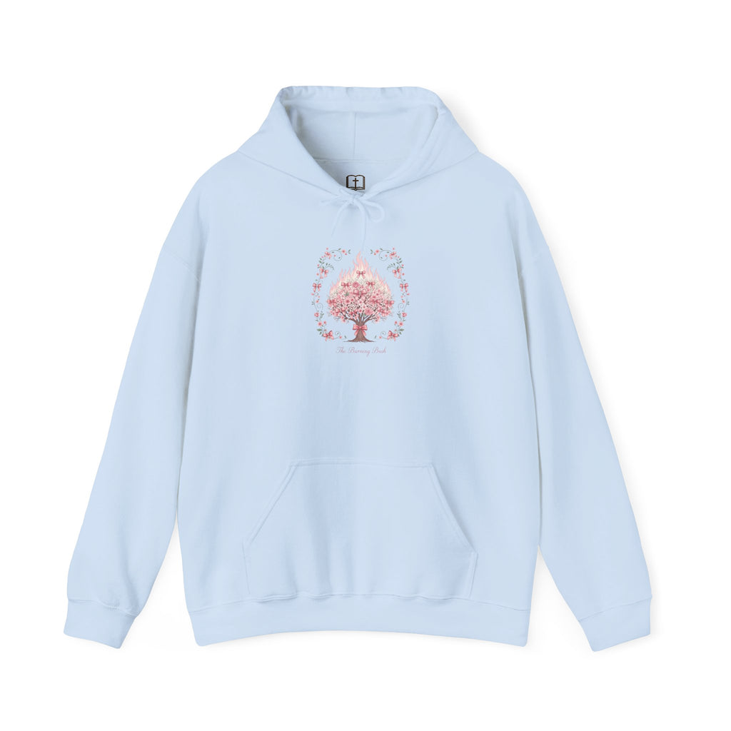 Sudadera católica con estampado floral rosa de la Zarza Ardiente | Sudadera inspirada en la fe